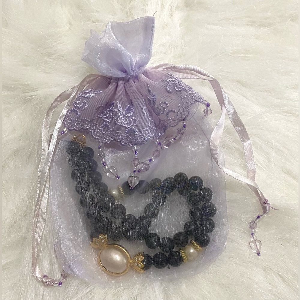 Avon Pearl Black Beaded Necklace Vintage Retro Party Boho Eclectic Whimsigoth - Picture 4 of 8